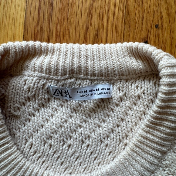 Zara Pink, Gray, and Navy Cable Knit Sweater - Picture 2 of 2